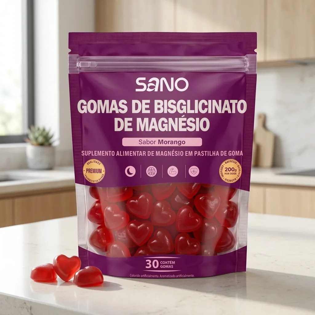Embalagem na bancada da cozinha com as gomas